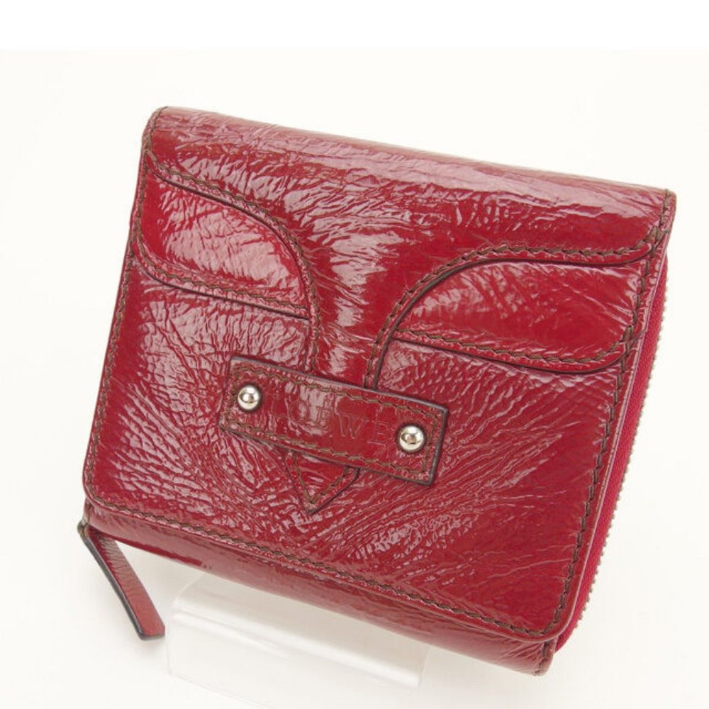 Authentic Loewe Folding wallet Red Woman